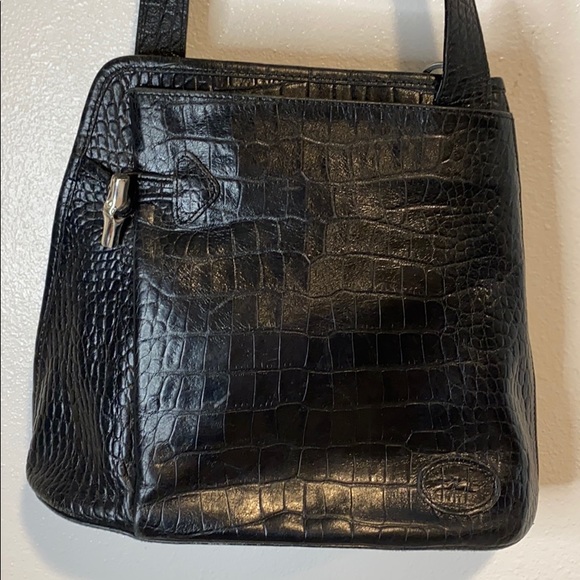 Longchamp Croc Roseau Side Zip Toggle Shoulder Bag - Picture 4 of 16